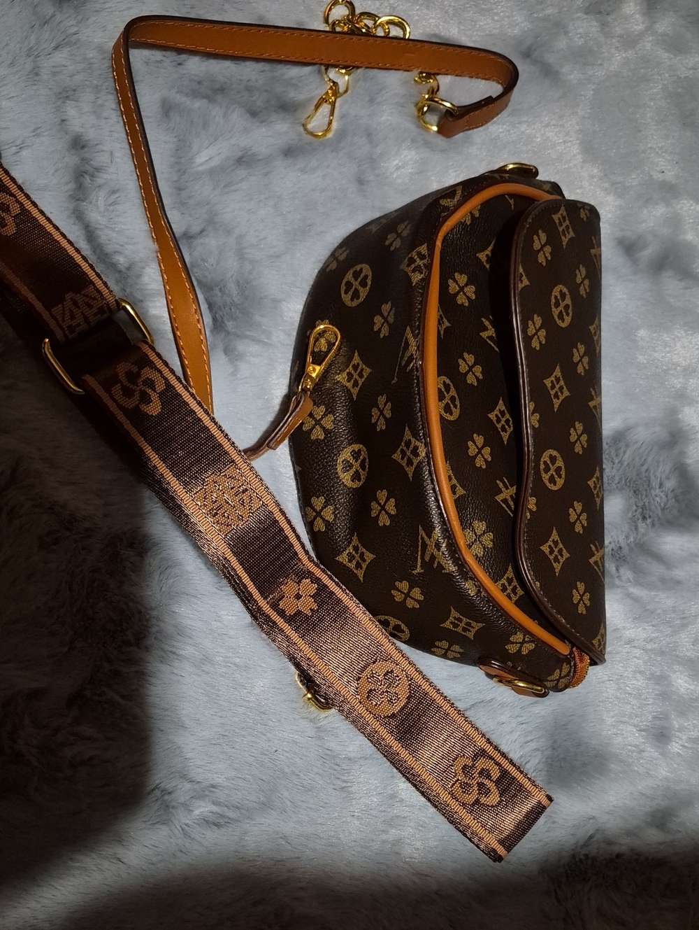 Monogram Brown Crossbody Shoulder Bag